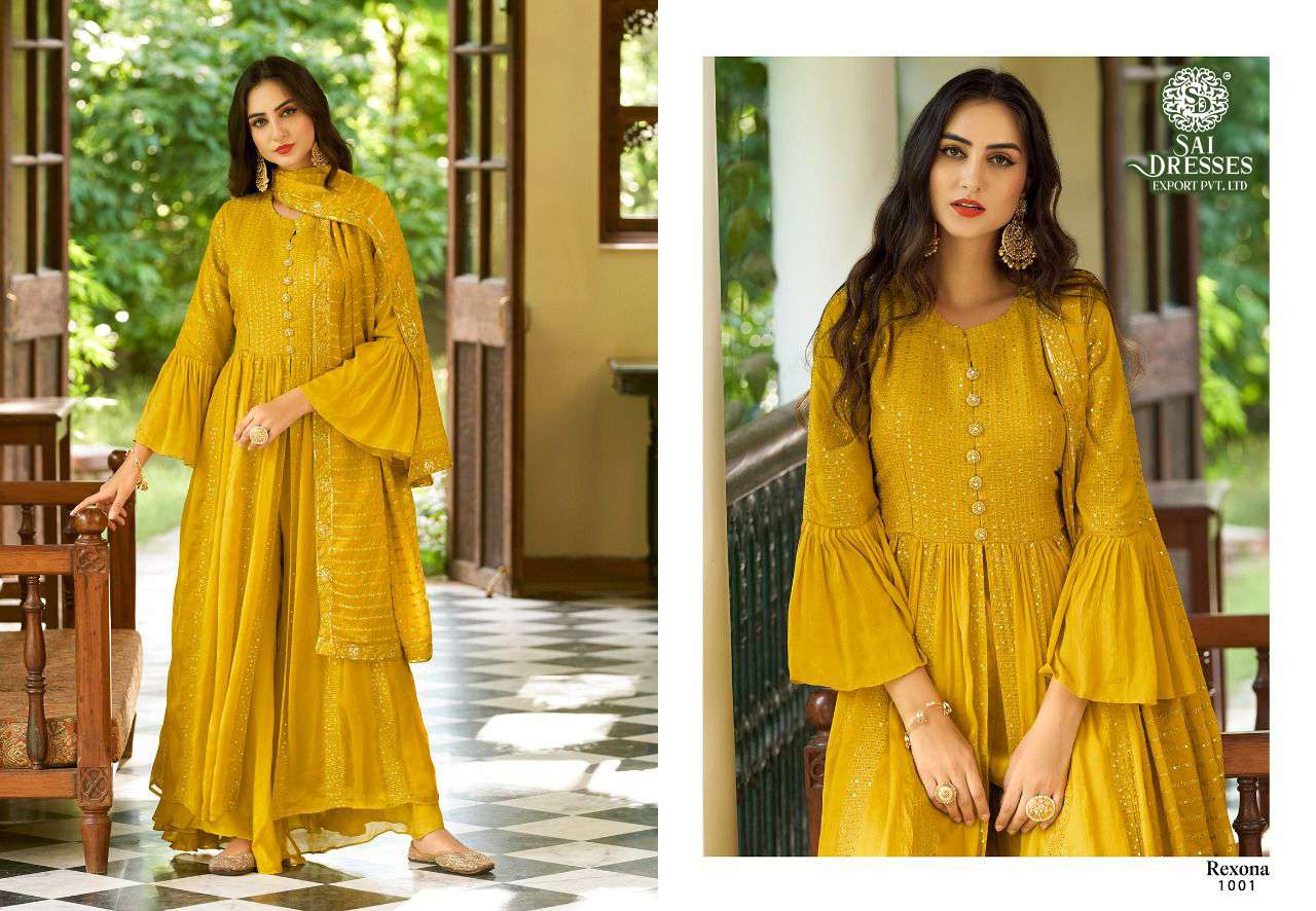 SAI DRESSES PRESENT REXONA READYMADE FESTIVE WEAR DESIGNER SUITS IN WHOLESALE RATE IN SURAT