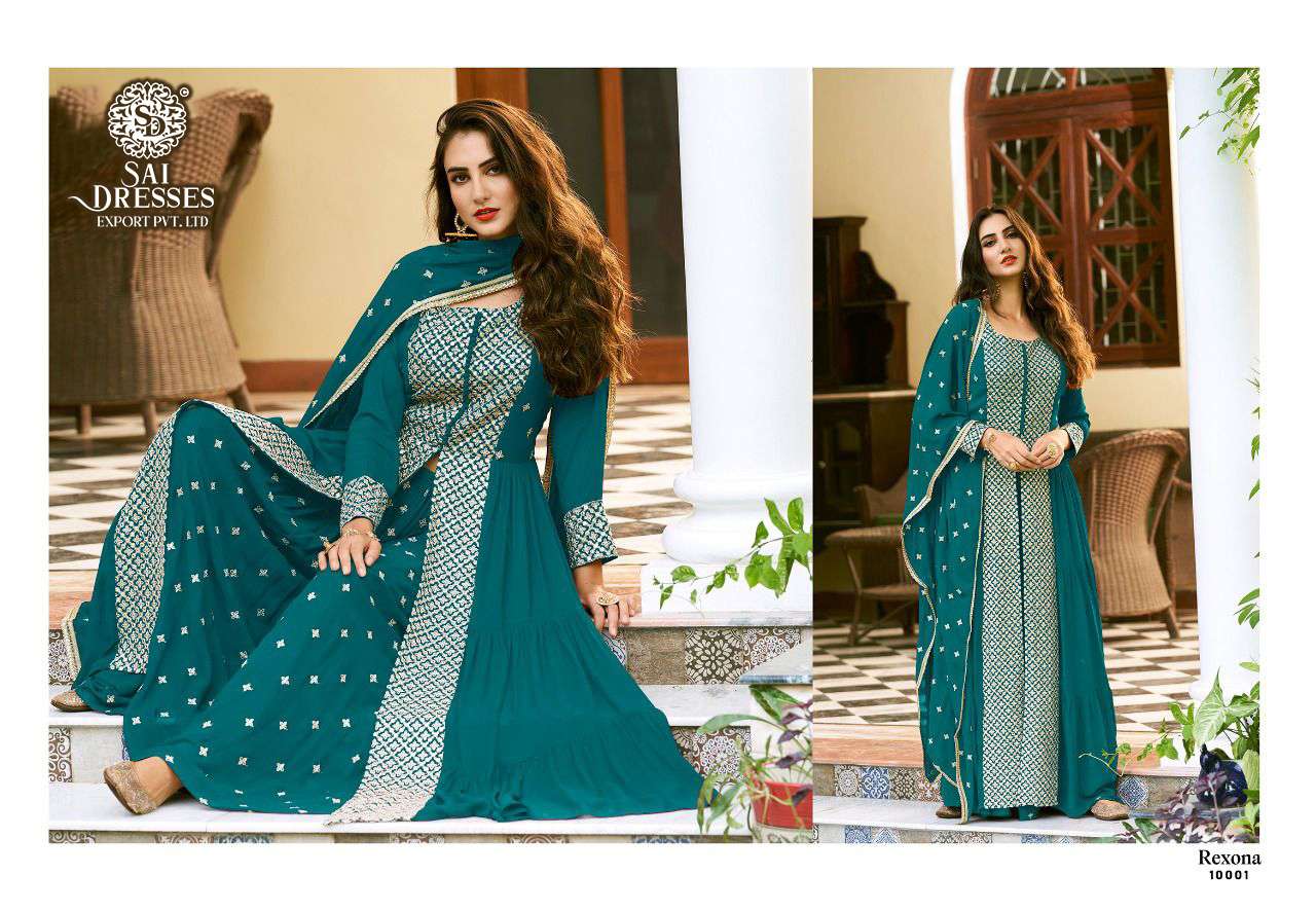 SAI DRESSES PRESENT REXONA READYMADE FESTIVE WEAR DESIGNER SUITS IN WHOLESALE RATE IN SURAT