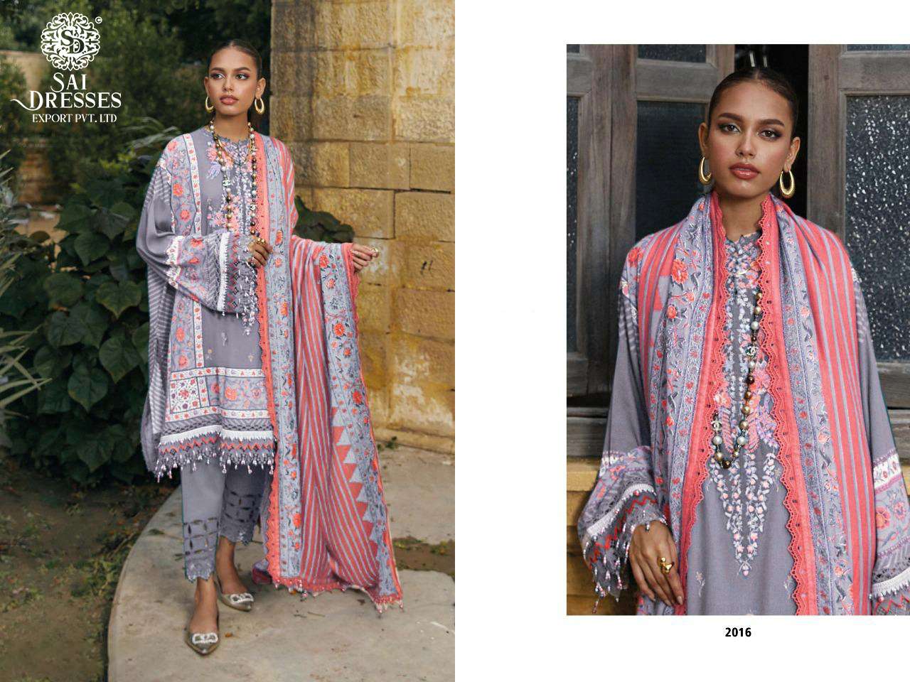 SAI DRESSES PRESENT SANA SAFINAZ MUZLIN 23 EMBROIDERY PAKISTANI SUITS COLLECTION IN WHOLESALE RATE IN SURAT 