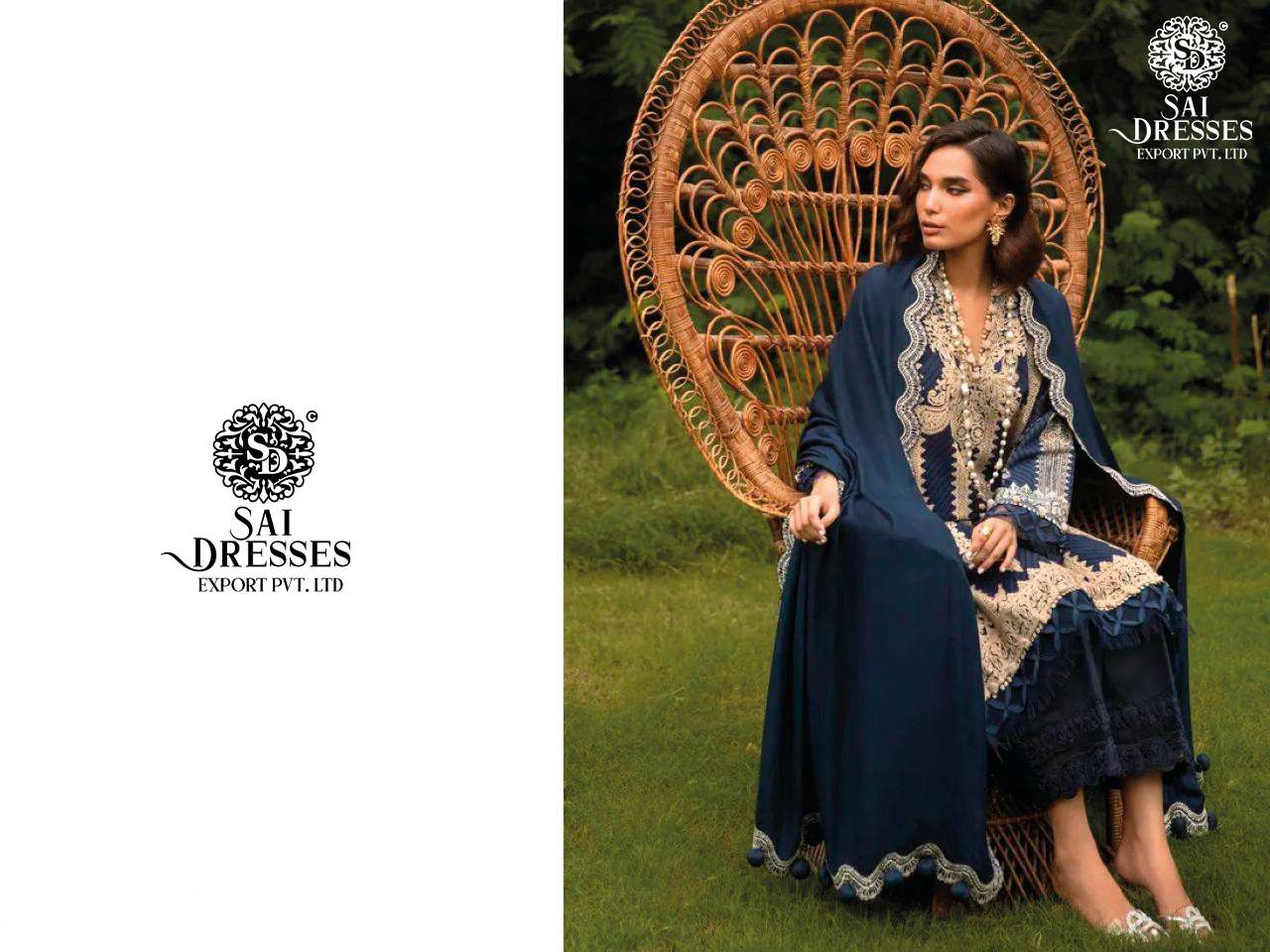 SAI DRESSES PRESENT SANA SAFINAZ MUZLIN 23 EMBROIDERY PAKISTANI SUITS COLLECTION IN WHOLESALE RATE IN SURAT 