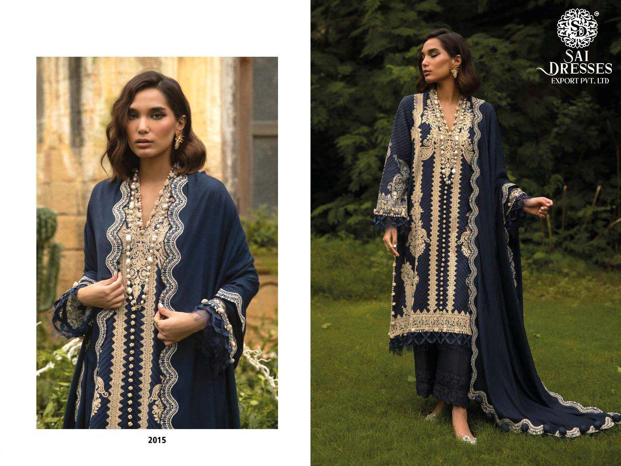 SAI DRESSES PRESENT SANA SAFINAZ MUZLIN 23 EMBROIDERY PAKISTANI SUITS COLLECTION IN WHOLESALE RATE IN SURAT 