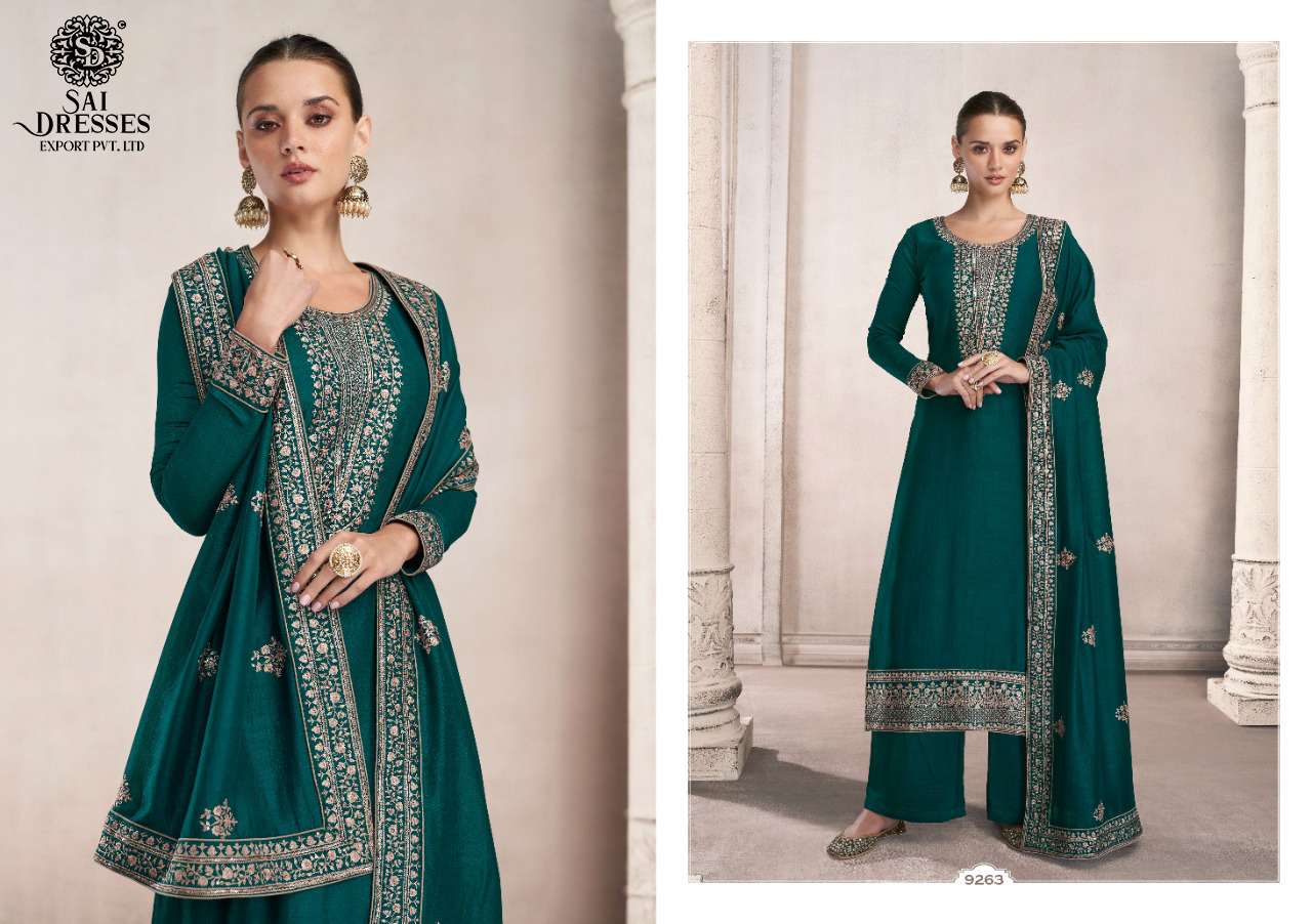 SAI DRESSES PRESENT SIYA SEMI STITCHED SILK EMBROIDERY FESTIVE WEAR SALWAR SUITS IN WHOLESALE RATE IN SURAT