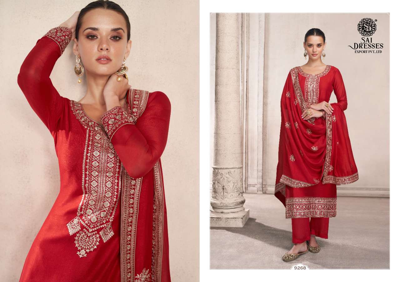 SAI DRESSES PRESENT SIYA SEMI STITCHED SILK EMBROIDERY FESTIVE WEAR SALWAR SUITS IN WHOLESALE RATE IN SURAT