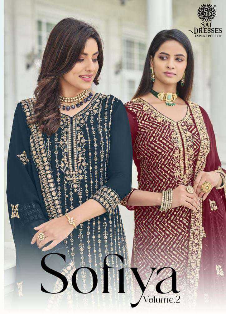 SAI DRESSES PRESENT SOFIYA VOL 2 SEMI STITCHED GEORGETTE PARTY WEAR DESIGNER SUITS IN WHOLESALE RATE IN SURAT