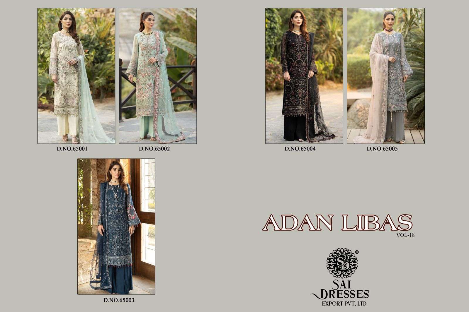 SAI DRESSES PRESENT ADAN LIBAS VOL 18 FESTIVE WEAR FAUX GEORGETTE PAKISTANI DESIGNER SALWAR SUITS IN WHOLESALE RATE IN SURAT