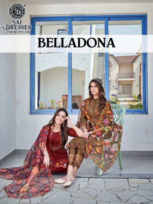SAI DRESSES PRESENT BELLADONA READY TO WEAR PANT STYLE DESIGNER SUITS IN WHOLESALE RATE IN SURAT