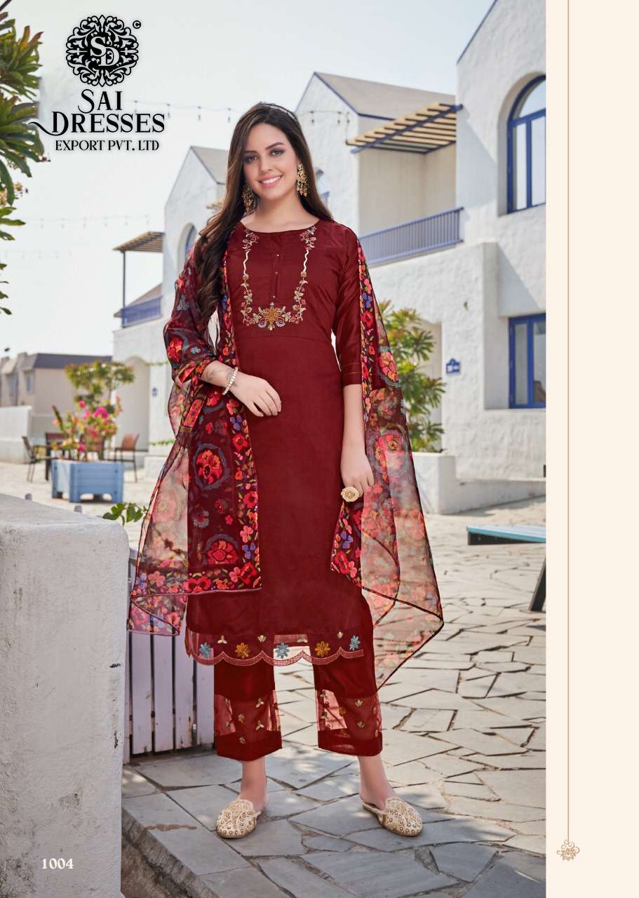 SAI DRESSES PRESENT BELLADONA READY TO WEAR PANT STYLE DESIGNER SUITS IN WHOLESALE RATE IN SURAT