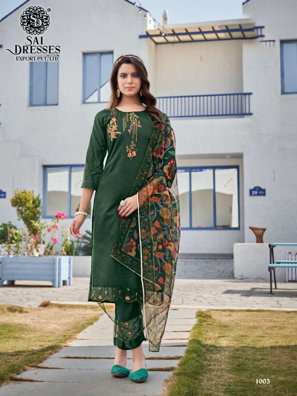 SAI DRESSES PRESENT BELLADONA READY TO WEAR PANT STYLE DESIGNER SUITS IN WHOLESALE RATE IN SURAT