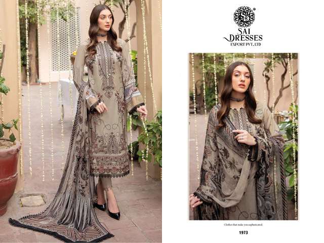 SAI DRESSES PRESENT CHEVERON NX VOL 3 PURE COTTON SELF EMBROIDERED PAKISTANI DESIGNER SALWAR SUITS IN WHOLESALE RATE IN SURAT 
