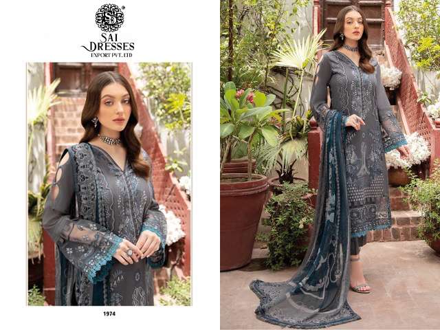 SAI DRESSES PRESENT CHEVERON NX VOL 3 PURE COTTON SELF EMBROIDERED PAKISTANI DESIGNER SALWAR SUITS IN WHOLESALE RATE IN SURAT 