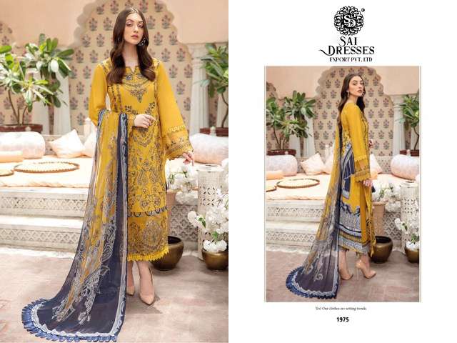 SAI DRESSES PRESENT CHEVERON NX VOL 3 PURE COTTON SELF EMBROIDERED PAKISTANI DESIGNER SALWAR SUITS IN WHOLESALE RATE IN SURAT 