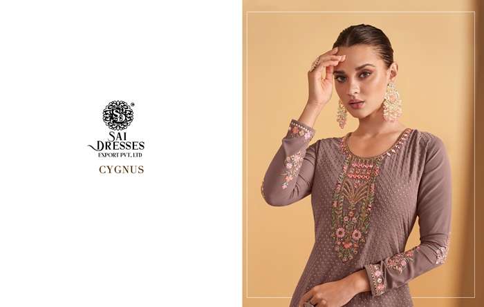 SAI DRESSES PRESENT CYGNUS READYMADE PLAZZO STYLE DESIGNER SUITS IN WHOLESALE RATE IN SURAT 