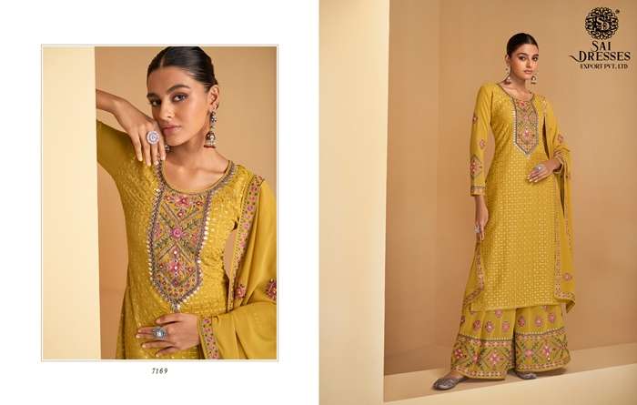 SAI DRESSES PRESENT CYGNUS READYMADE PLAZZO STYLE DESIGNER SUITS IN WHOLESALE RATE IN SURAT 