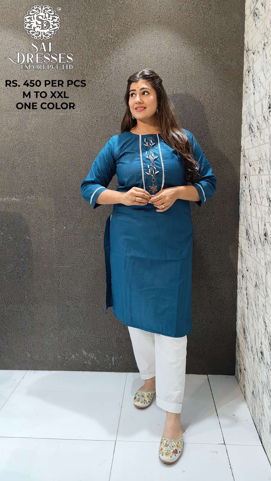 SAI DRESSES PRESENT D.NO 127 CASUAL WEAR DESIGNER KURTI WITH PANT COMBO SET IN WHOLESALE RATE IN SURAT