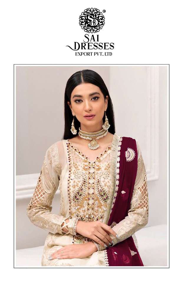 SAI DRESSES PRESENT D.NO 1441 A TO 1441 D FESTIVE WEAR EMBROIDERED PAKISTANI DESIGNER SUITS IN WHOLESALE RATE IN SURAT