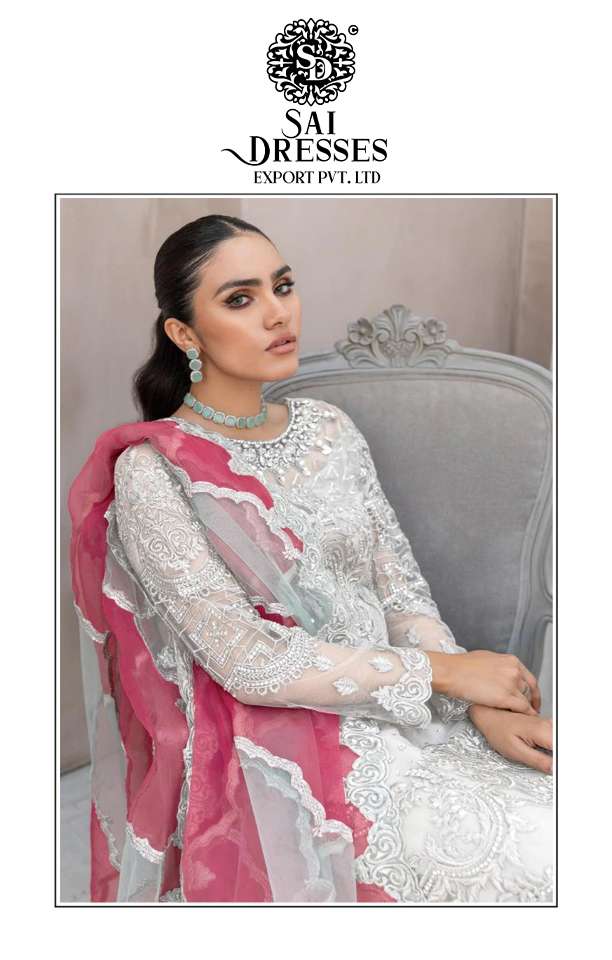 SAI DRESSES PRESENT D.NO 1472 A TO 1472 D FESTIVE WEAR EMBROIDERED PAKISTANI DESIGNER SUITS IN WHOLESALE RATE IN SURAT