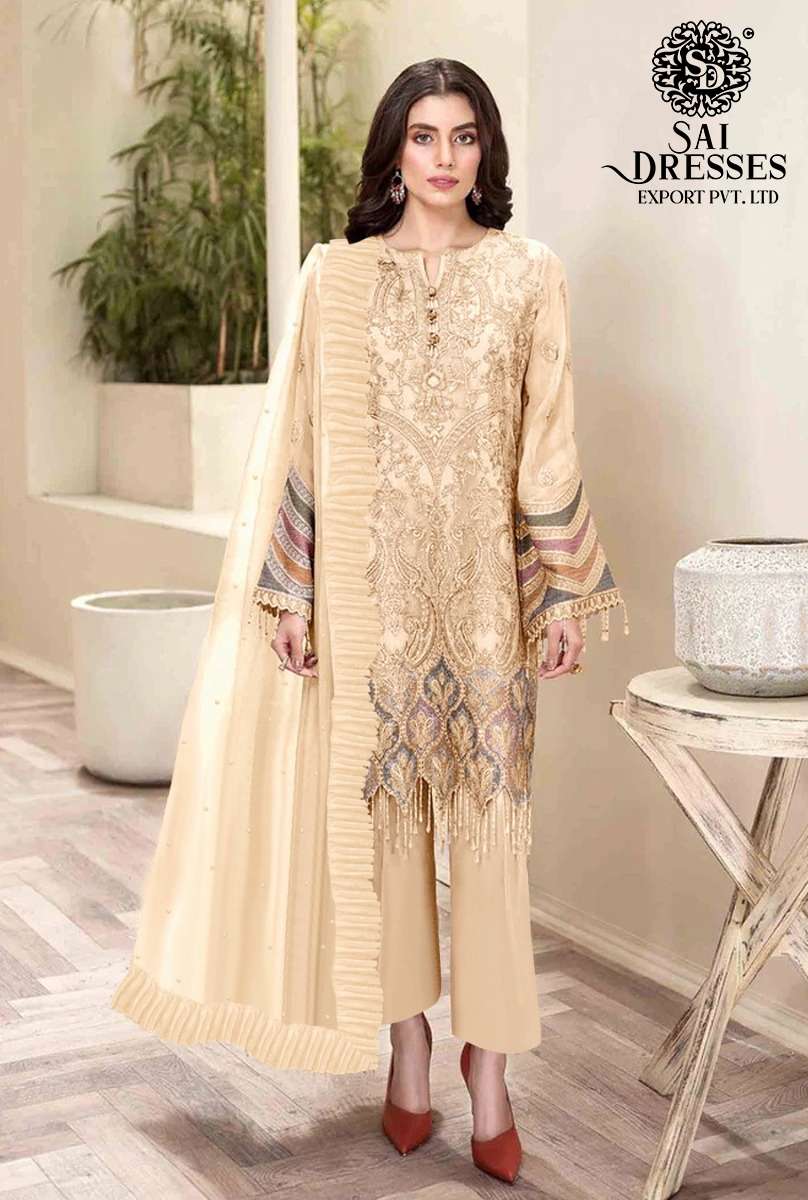 SAI DRESSES PRESENT D.NO 1541 A TO 1541 D FESTIVE WEAR EMBROIDERED PAKISTANI DESIGNER SUITS IN WHOLESALE RATE IN SURAT