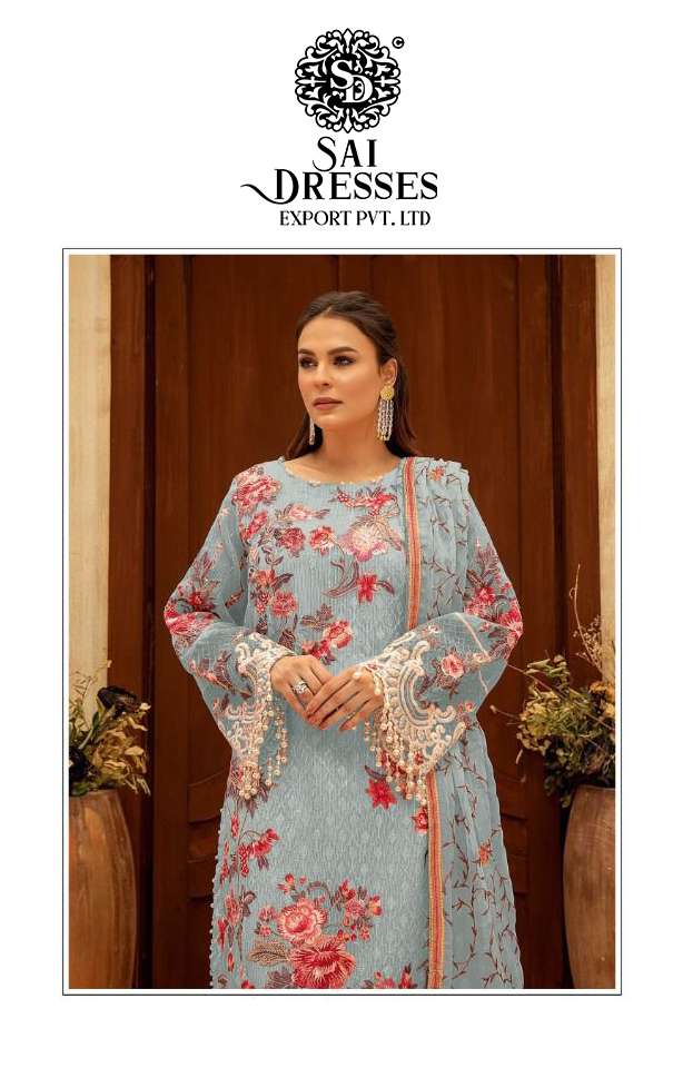 SAI DRESSES PRESENT D.NO 1591 A TO 1591 D FESTIVE WEAR EMBROIDERED PAKISTANI DESIGNER SUITS IN WHOLESALE RATE IN SURAT
