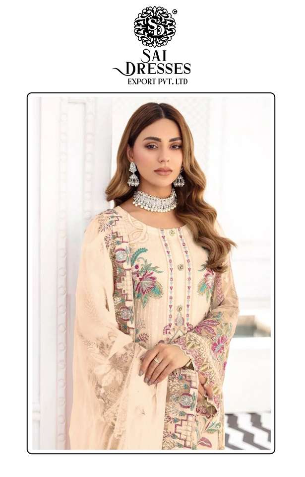 SAI DRESSES PRESENT D.NO 1711 A TO 1711 D FESTIVE WEAR EMBROIDERED PAKISTANI DESIGNER SUITS IN WHOLESALE RATE IN SURAT