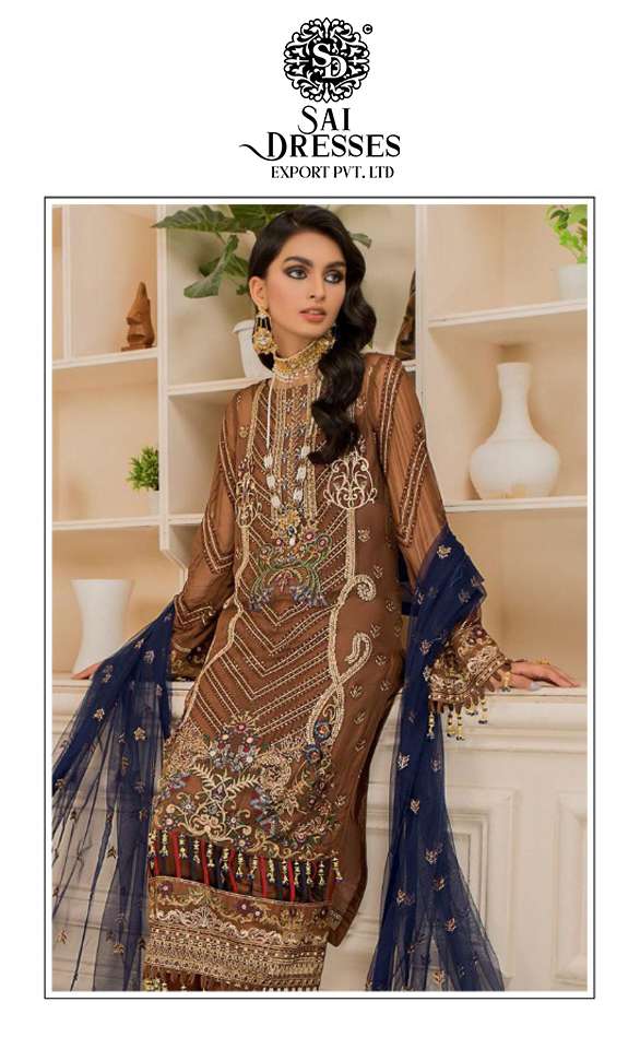 SAI DRESSES PRESENT D.NO 1721 A TO 1721 D FESTIVE WEAR EMBROIDERED PAKISTANI DESIGNER SUITS IN WHOLESALE RATE IN SURAT