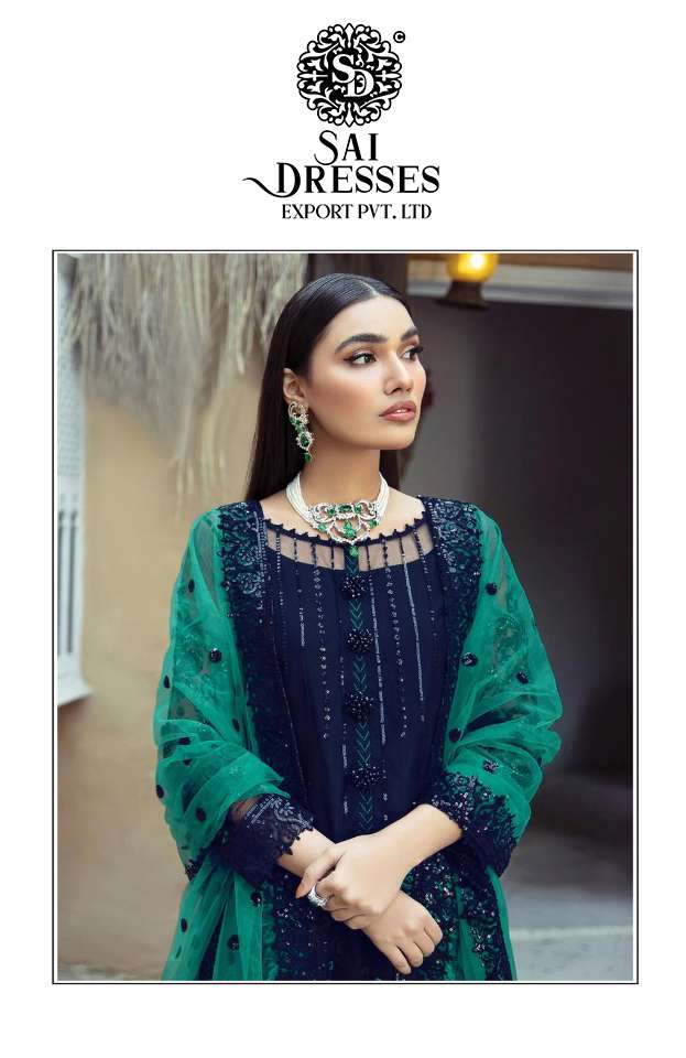 SAI DRESSES PRESENT D.NO 1751 A TO 1751 B PARTY WEAR EMBROIDERED PAKISTANI DESIGNER SUITS IN WHOLESALE RATE IN SURAT