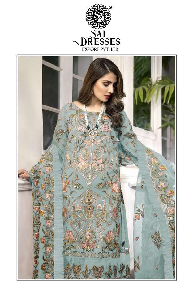 SAI DRESSES PRESENT D.NO 1811 A TO 1811 D FESTIVE WEAR EMBROIDERED PAKISTANI DESIGNER SUITS IN WHOLESALE RATE IN SURAT