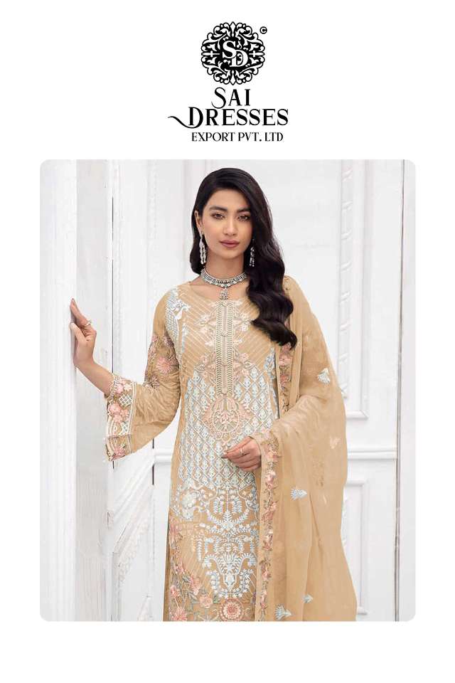 SAI DRESSES PRESENT D.NO 1831 A TO 1831 D FESTIVE WEAR EMBROIDERED PAKISTANI DESIGNER SUITS IN WHOLESALE RATE IN SURAT