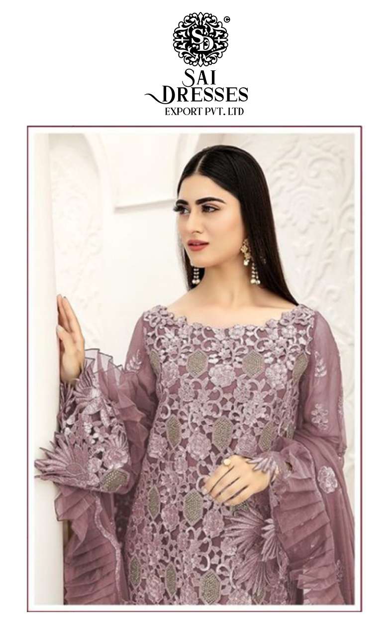 SAI DRESSES PRESENT D.NO S - 2501 TO S - 2501 D PARTY WEAR EMBROIDERED PAKISTANI DESIGNER SUITS IN WHOLESALE RATE IN SURAT