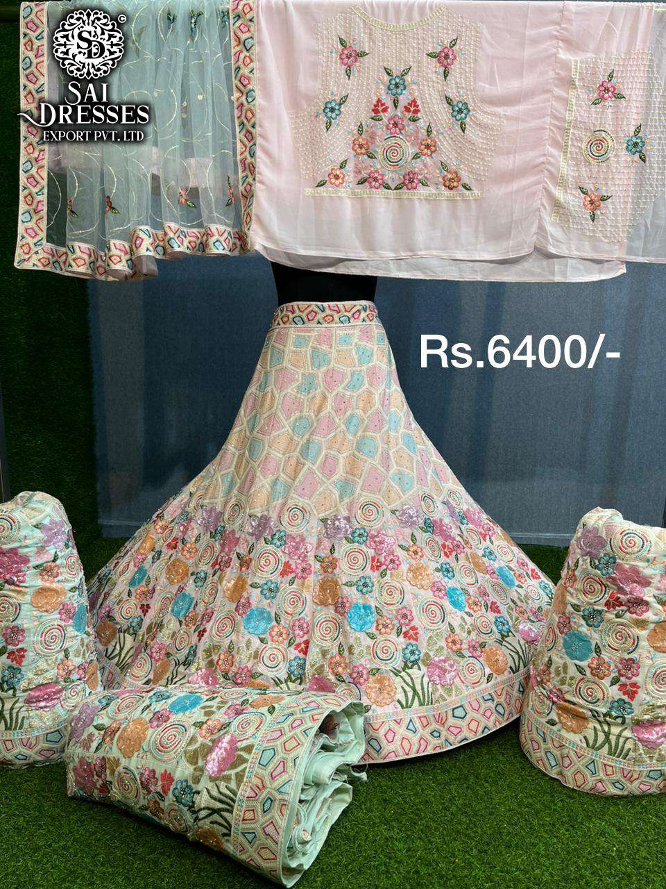 SAI DRESSES PRESENT ETHNIC WEAR BEAUTIFUL DESIGNER LEHENGA COLLECTION IN WHOLESALE RATE IN SURAT