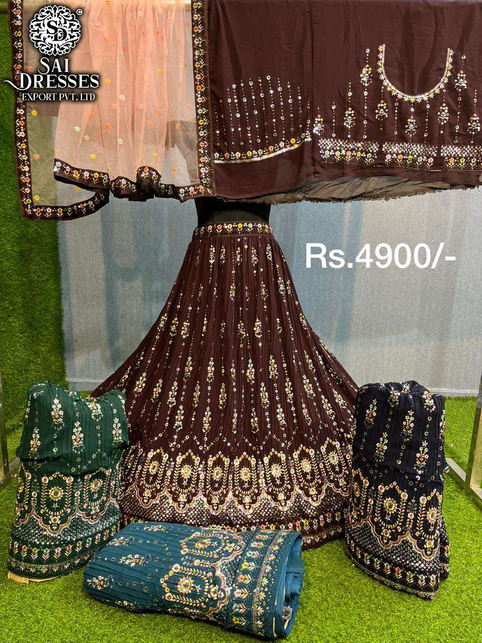 SAI DRESSES PRESENT FESTIVE WEAR DESIGNER LEHENGA COLLECTION IN WHOLESALE RATE IN SURAT