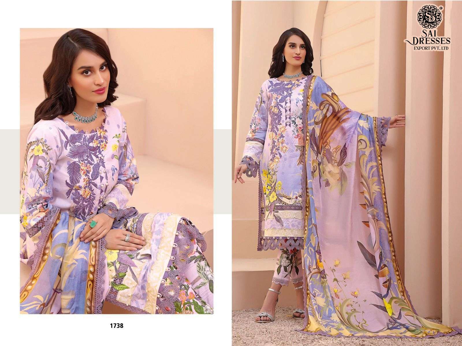 SAI DRESSES  PRESENT FIRDOUS QUEENS COURT REMIX PURE COTTON EMBROIDERED PAKISTANI SALWAR SUITS IN WHOLESALE RATE IN SURAT