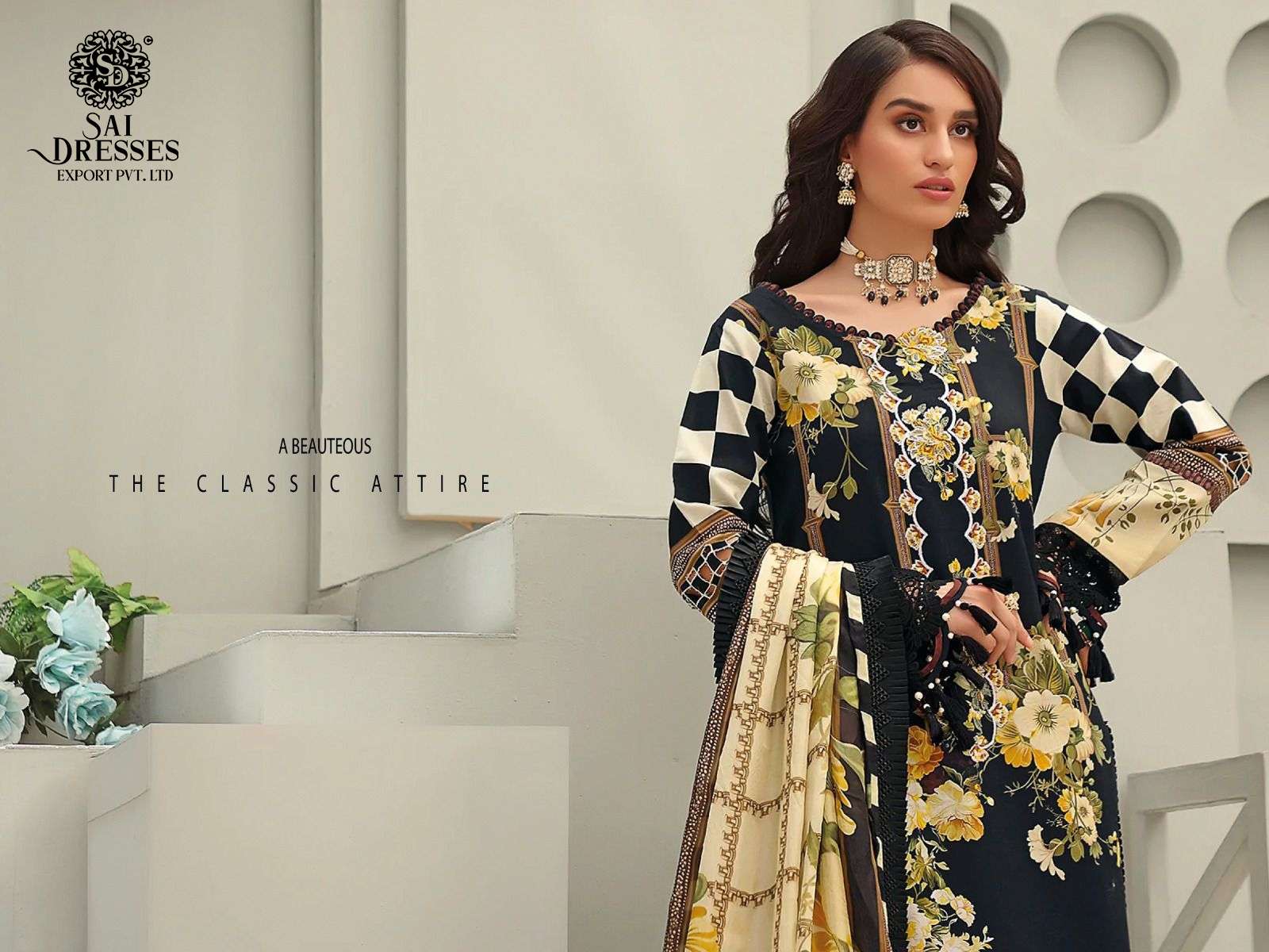 SAI DRESSES  PRESENT FIRDOUS QUEENS COURT REMIX PURE COTTON EMBROIDERED PAKISTANI SALWAR SUITS IN WHOLESALE RATE IN SURAT