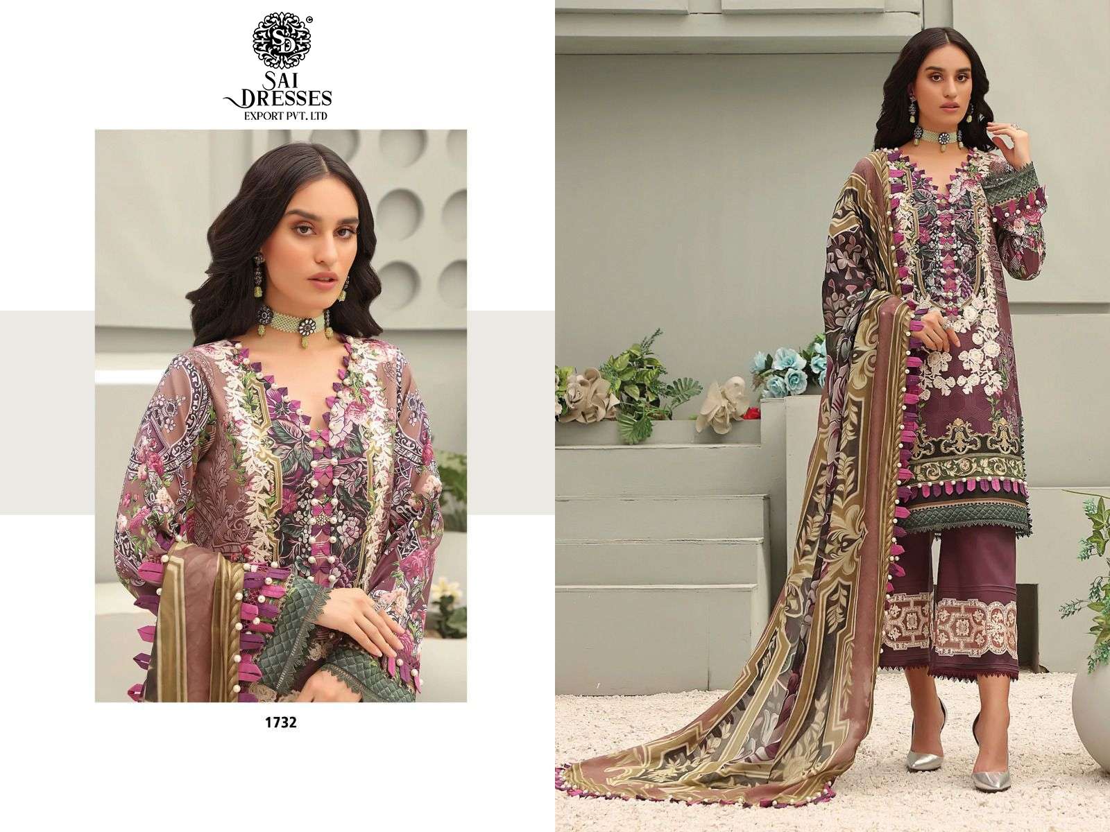 SAI DRESSES  PRESENT FIRDOUS QUEENS COURT REMIX PURE COTTON EMBROIDERED PAKISTANI SALWAR SUITS IN WHOLESALE RATE IN SURAT
