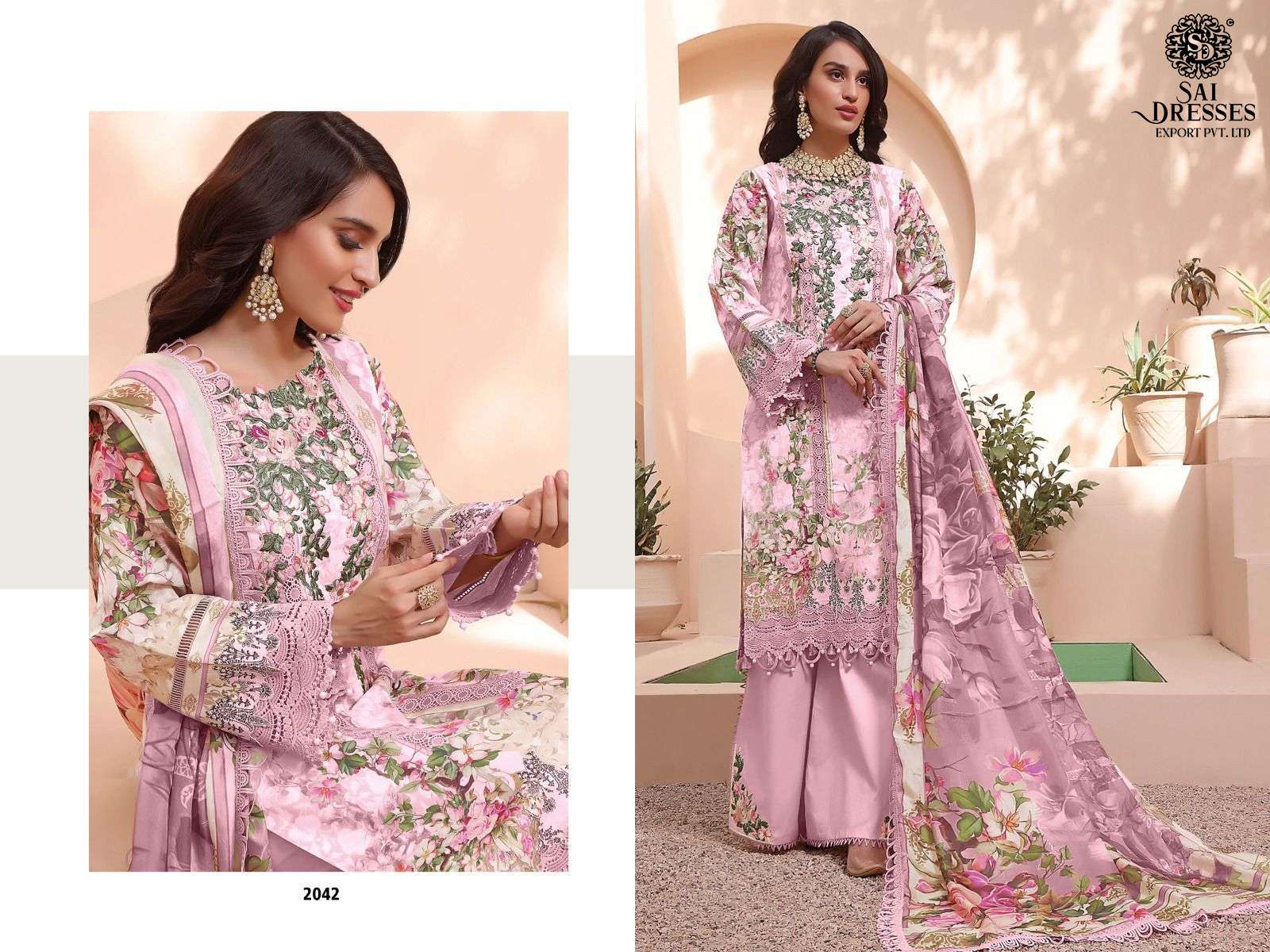 SAI DRESSES  PRESENT FIRDOUS QUEENS COURT REMIX PURE COTTON EMBROIDERED PAKISTANI SALWAR SUITS IN WHOLESALE RATE IN SURAT