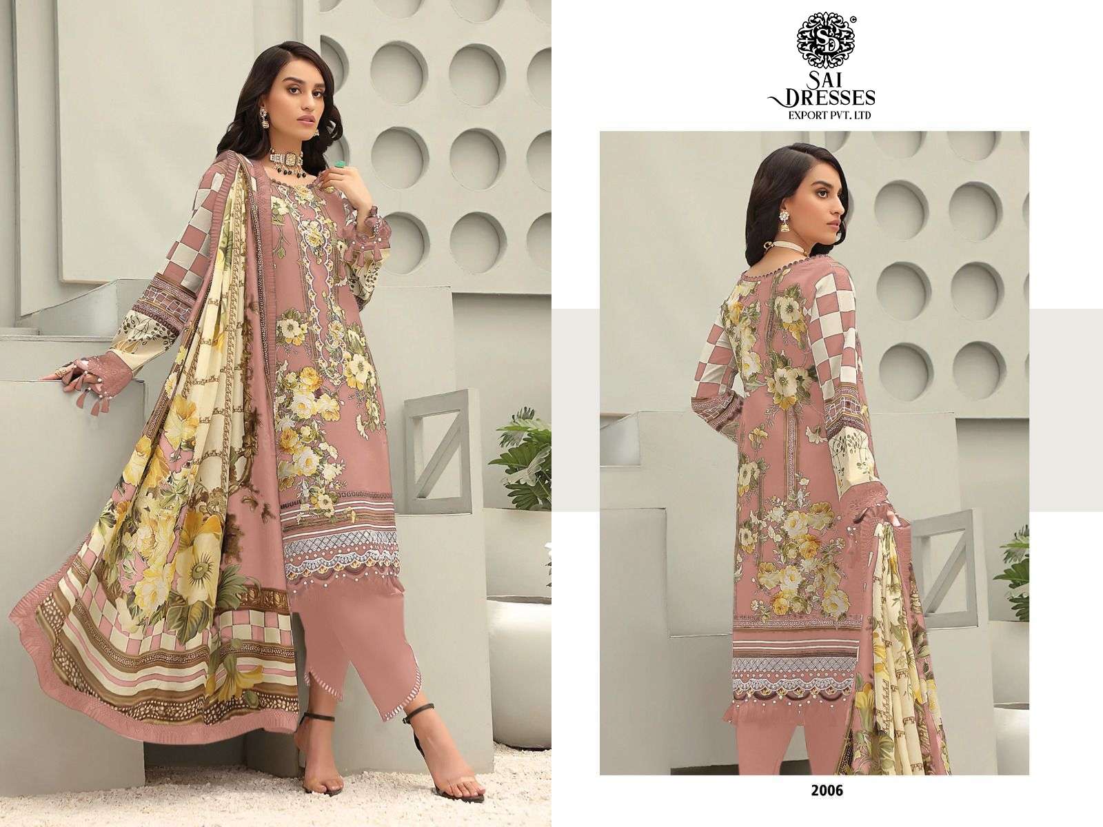 SAI DRESSES  PRESENT FIRDOUS QUEENS COURT REMIX PURE COTTON EMBROIDERED PAKISTANI SALWAR SUITS IN WHOLESALE RATE IN SURAT