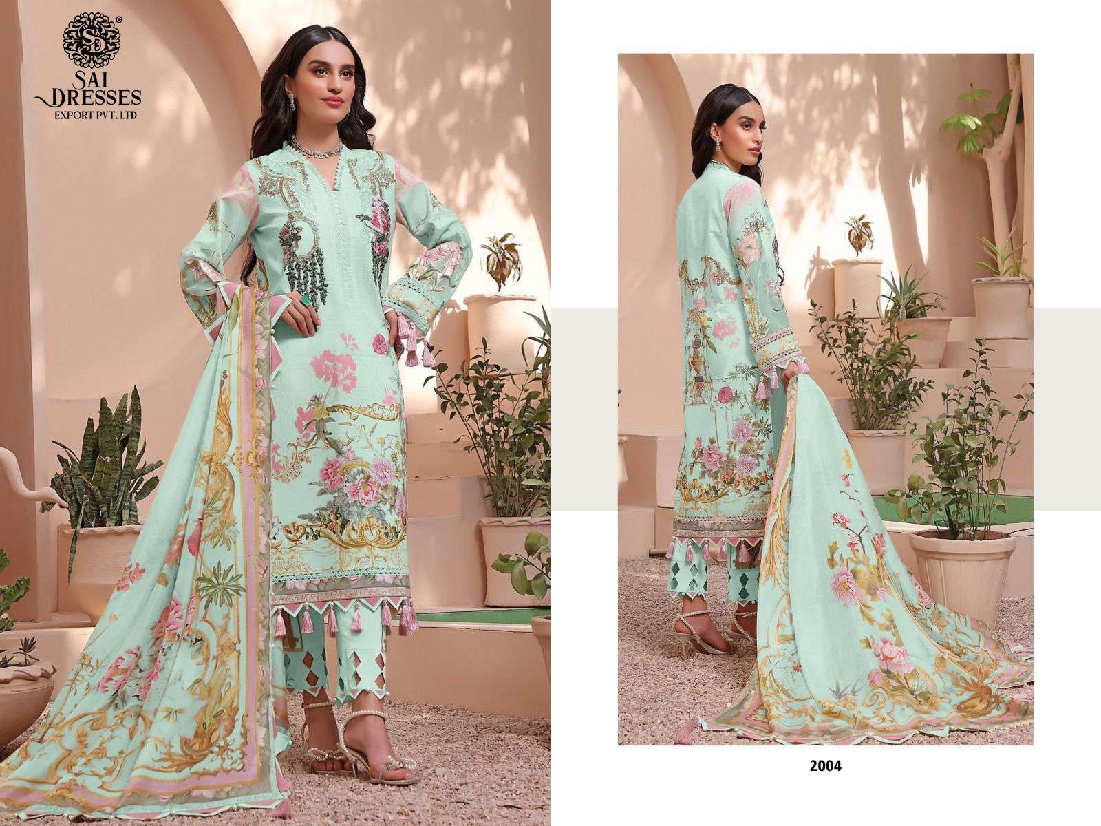 SAI DRESSES  PRESENT FIRDOUS QUEENS COURT REMIX PURE COTTON EMBROIDERED PAKISTANI SALWAR SUITS IN WHOLESALE RATE IN SURAT