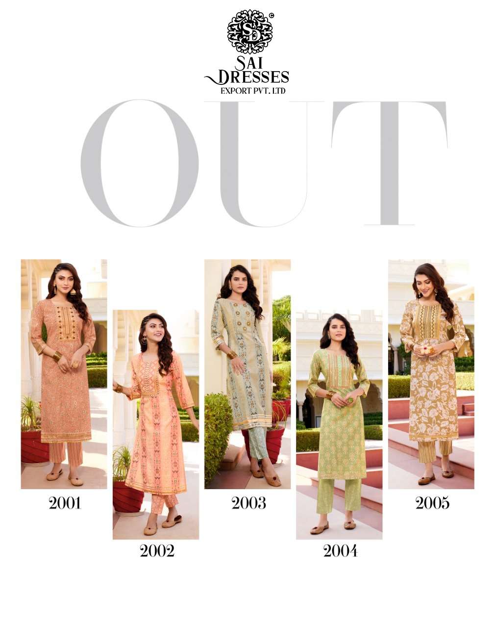 SAI DRESSES PRESENT GOLDY VOL 2 READY TO WEAR DESIGNER KURTI WITH PANT IN WHOLESALE RATE IN SURAT 