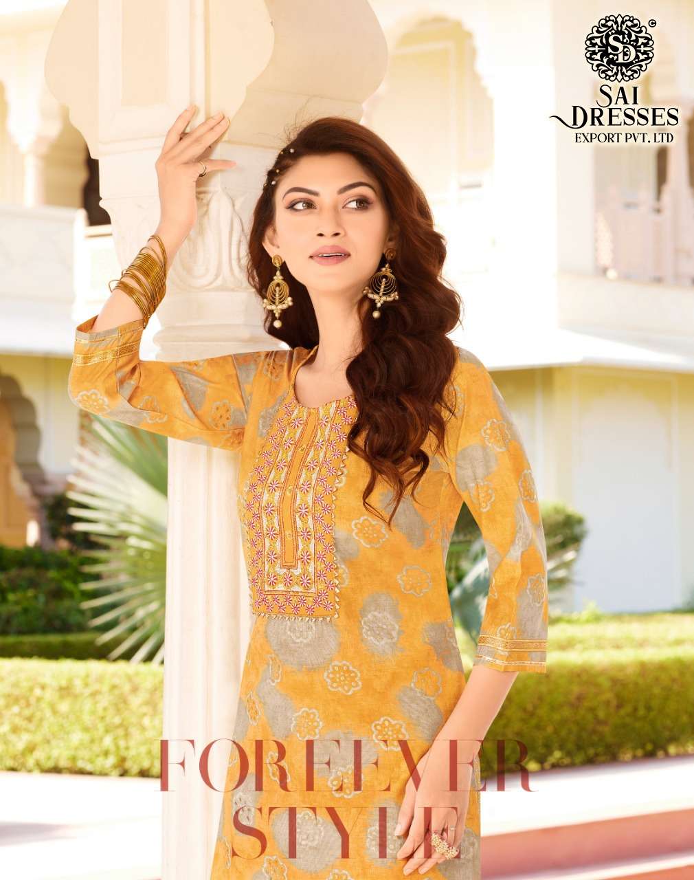 SAI DRESSES PRESENT GOLDY VOL 2 READY TO WEAR DESIGNER KURTI WITH PANT IN WHOLESALE RATE IN SURAT 