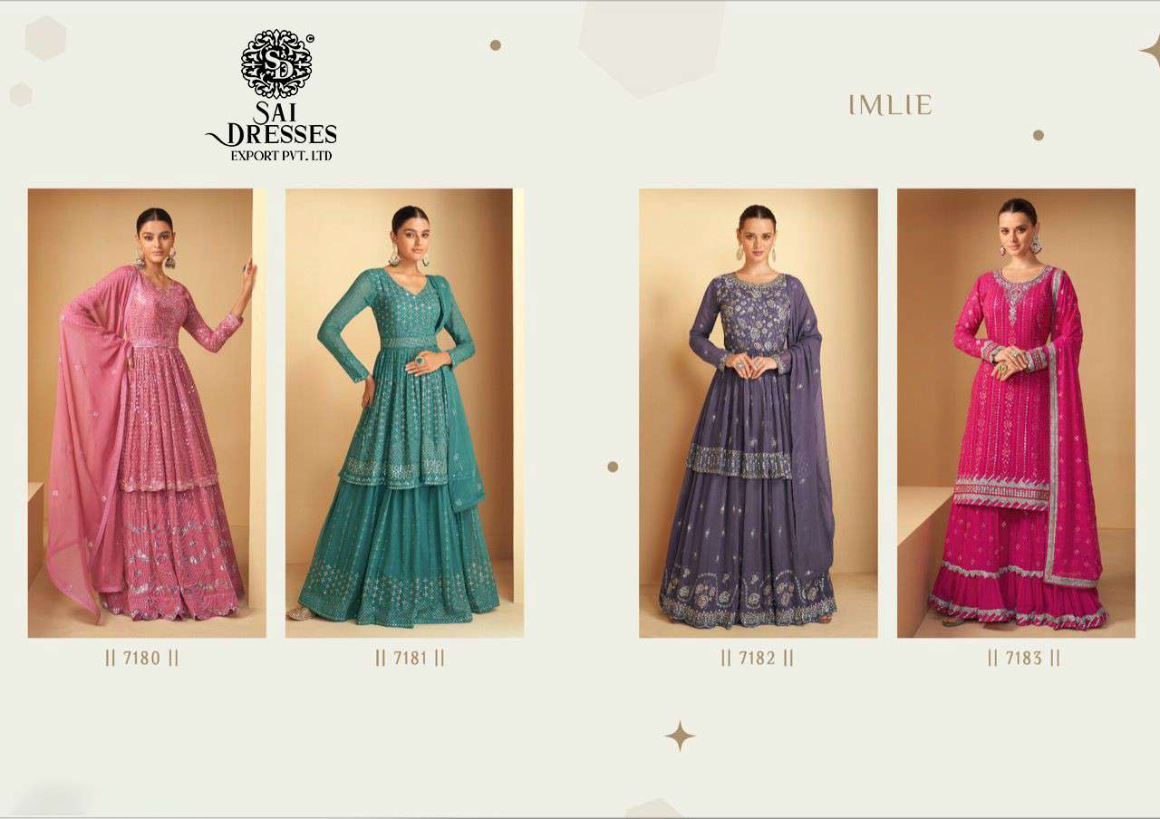 SAI DRESSES PRESENT IMLIE FESTIVE WEAR READYMADE REAL GEORGETTE DESIGNER COLLECTION IN WHOLESALE RATE IN SURAT 