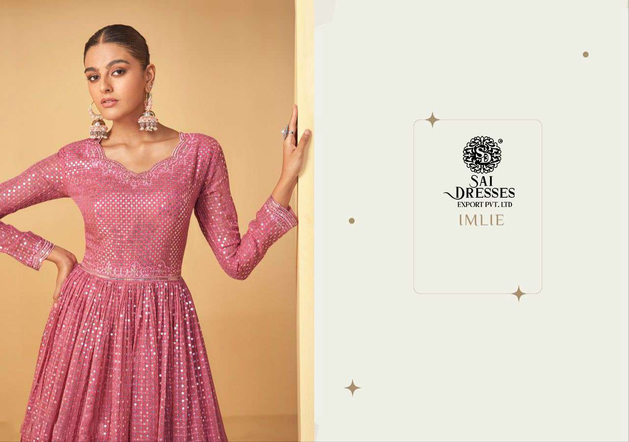 SAI DRESSES PRESENT IMLIE FESTIVE WEAR READYMADE REAL GEORGETTE DESIGNER COLLECTION IN WHOLESALE RATE IN SURAT 