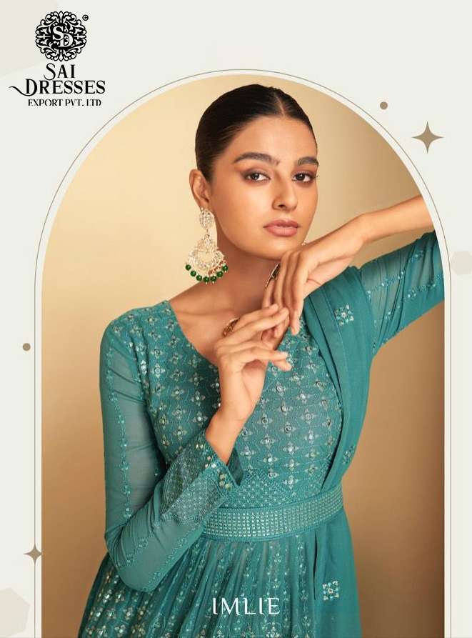 SAI DRESSES PRESENT IMLIE FESTIVE WEAR READYMADE REAL GEORGETTE DESIGNER COLLECTION IN WHOLESALE RATE IN SURAT 