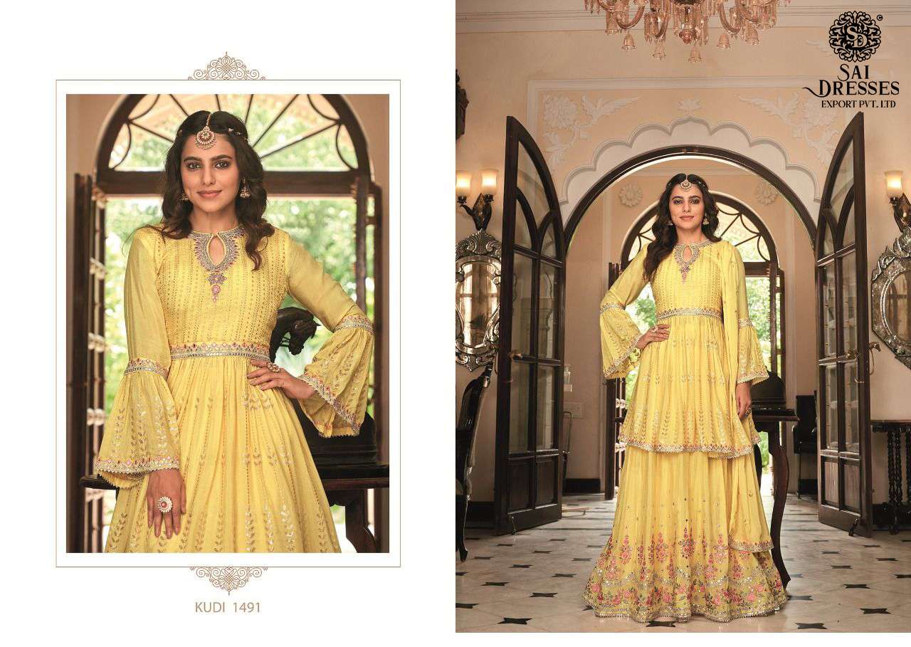 SAI DRESSES PRESENT KUDI READYMADE PEPLUM WITH SKIRT STYLE WEDDING CONCEPT IN WHOLESALE RATE IN SURAT 