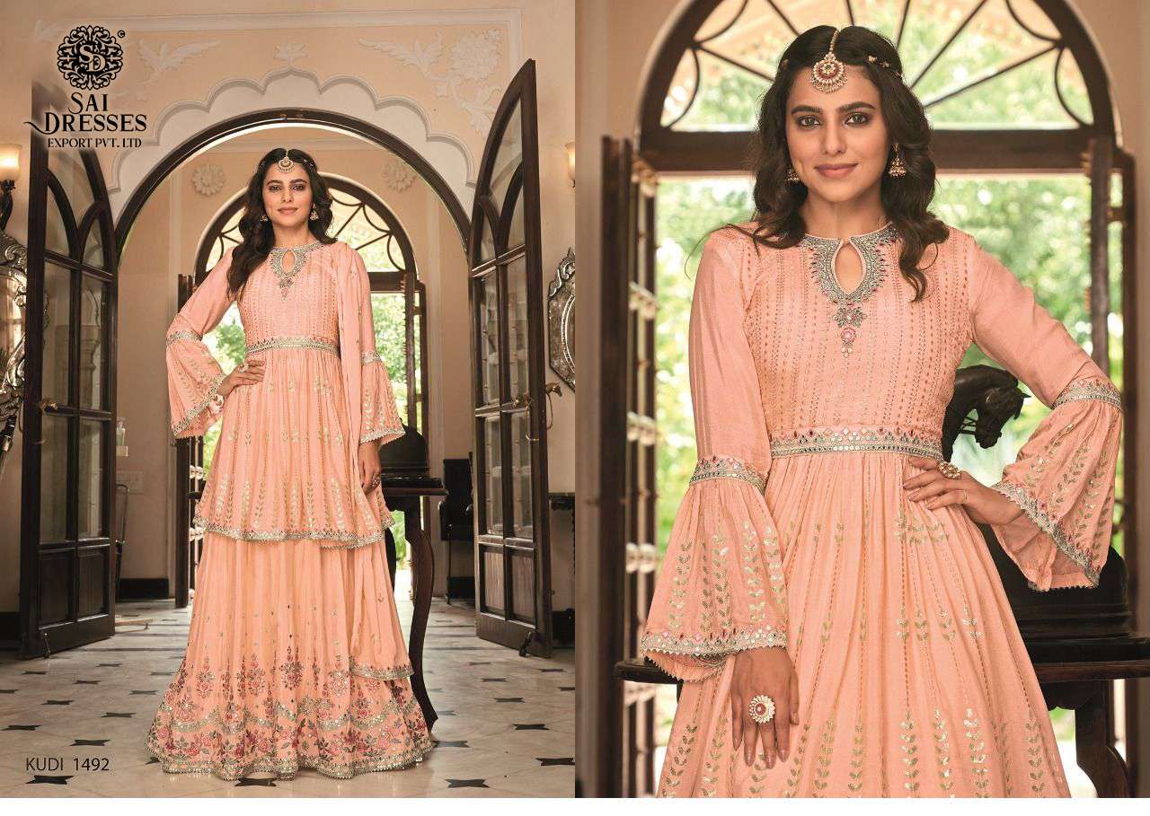 SAI DRESSES PRESENT KUDI READYMADE PEPLUM WITH SKIRT STYLE WEDDING CONCEPT IN WHOLESALE RATE IN SURAT 