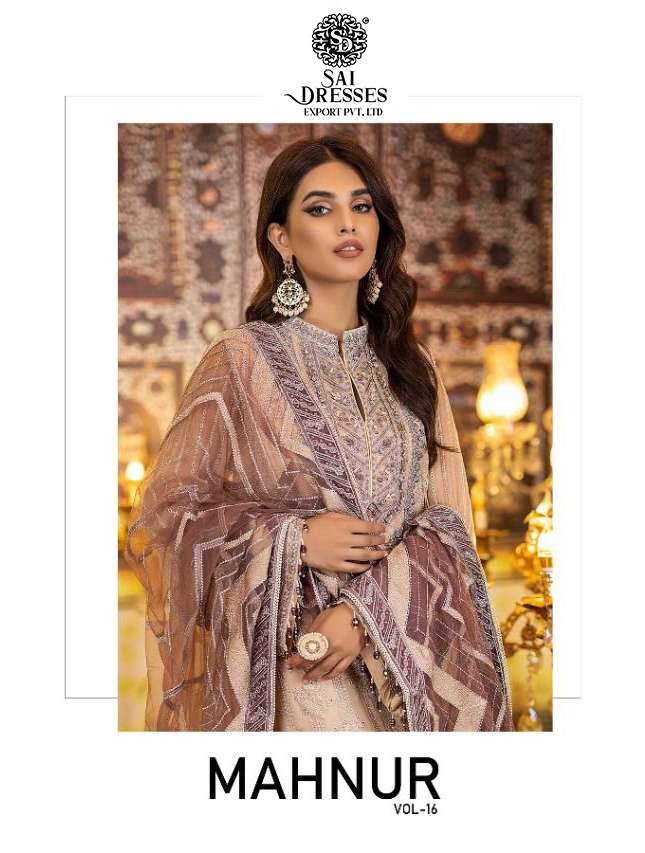 SAI DRESSES PRESENT MAHNUR VOL 16 SEMI STITCHED BRIDAL CONCEPT PAKISTANI DESIGNER SUITS IN WHOLESALE RATE IN SURAT