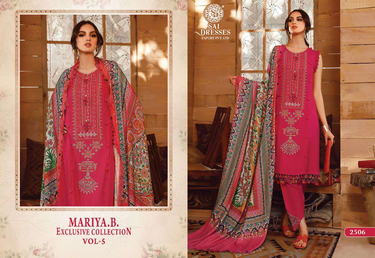 SAI DRESSES PRESENT MARIA B EXCLUSIVE COLLECTION VOL 5 HEAVY KASMIRI SELF EMBROIDERED DESIGNER PAKISTANI SALWAR SUITS IN WHOLESALE RATE IN SURAT