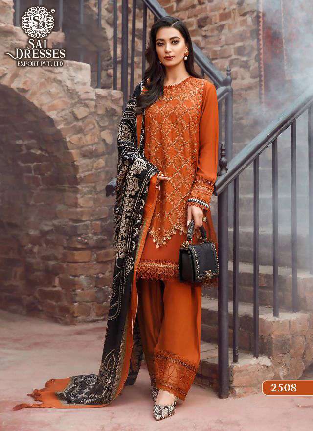 SAI DRESSES PRESENT MARIA B EXCLUSIVE COLLECTION VOL 5 HEAVY KASMIRI SELF EMBROIDERED DESIGNER PAKISTANI SALWAR SUITS IN WHOLESALE RATE IN SURAT