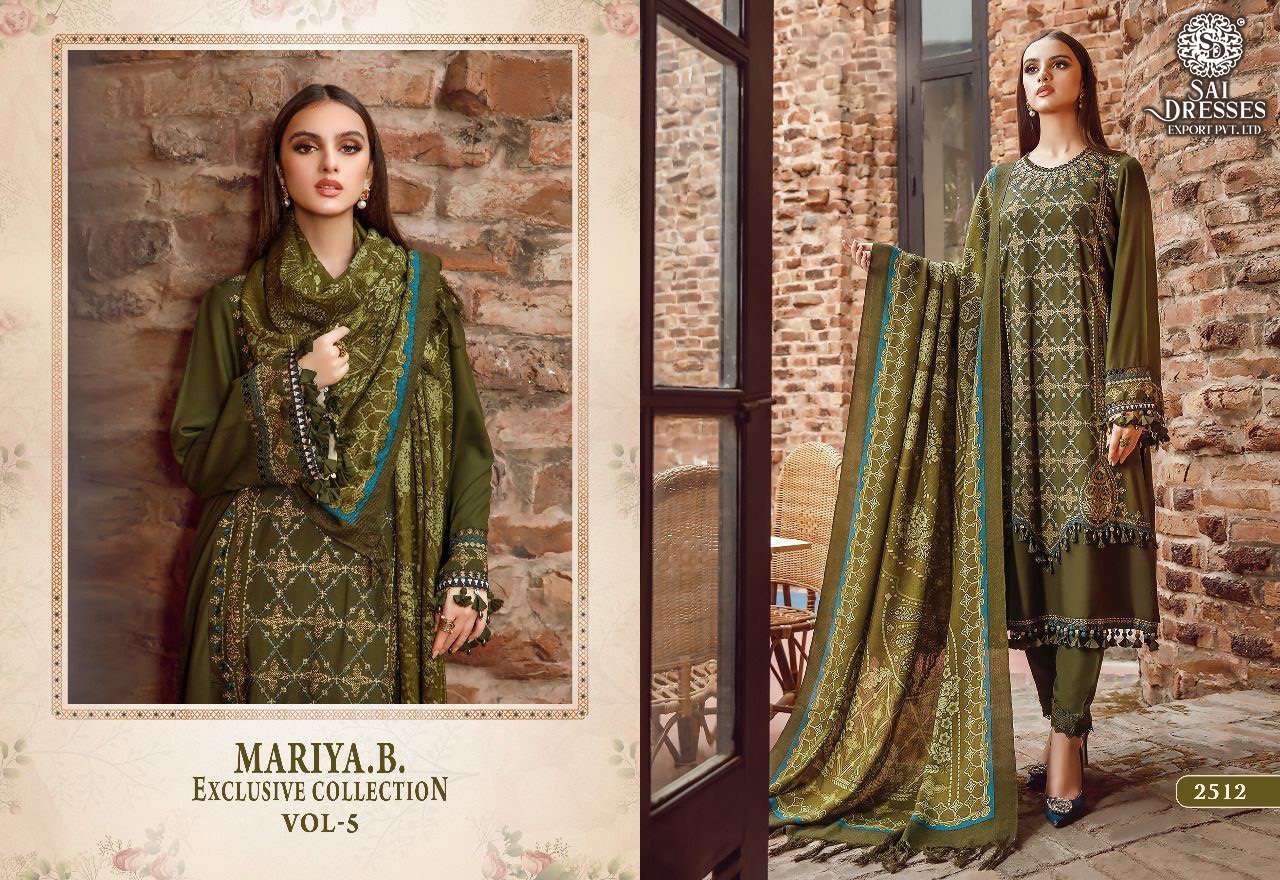 SAI DRESSES PRESENT MARIA B EXCLUSIVE COLLECTION VOL 5 HEAVY KASMIRI SELF EMBROIDERED DESIGNER PAKISTANI SALWAR SUITS IN WHOLESALE RATE IN SURAT