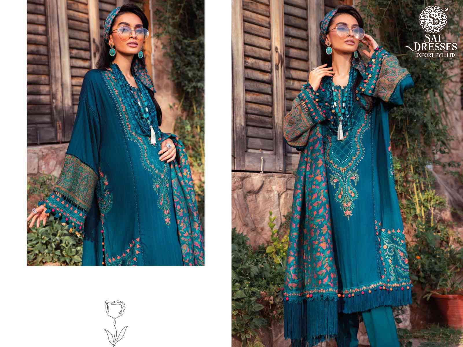 SAI DRESSES PRESENT MARIA B LAWN 22 VOL 4 NX PURE COTTON SELF EMBROIDERED PAKISTANI DESIGNER SUITS IN WHOLESALE RATE IN SURAT