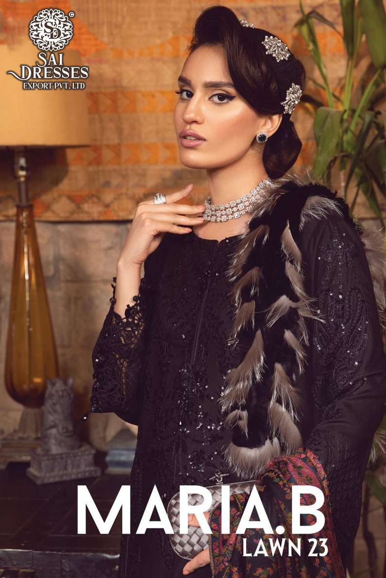 SAI DRESSES PRESENT MARIA B LAWN 23 SELF EMBROIDERED DESIGNER PAKISTANI SALWAR SUITS IN WHOLESALE RATE IN SURAT