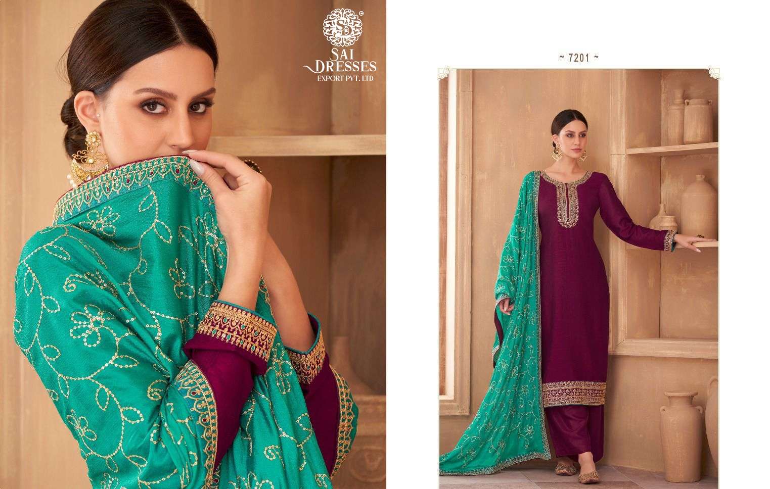 SAI DRESSES PRESENT NAYAN SILK EXCLUSIVE FANCY PARTY WEAR DESIGNER SALWAR SUITS IN WHOLESALE RATE IN SURAT